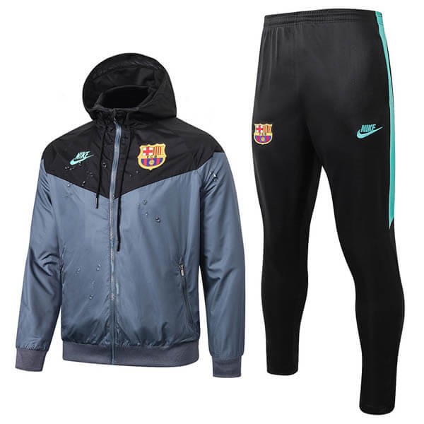 Windjacke Barcelona Komplett Set 2019-20 Grau Fussballtrikots Günstig